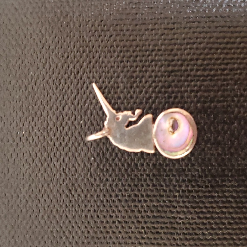 VINTAGE Silver & Shell Unicorn Pendant